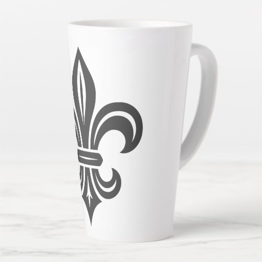 "Stylized Fleur-de-lis" Latte Mug Milchtasse (Rechte Ecke)