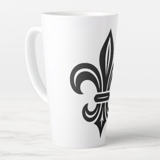 "Stylized Fleur-de-lis" Latte Mug Milchtasse (Linke Ecke)