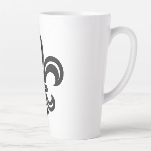 "Stylized Fleur-de-lis" Latte Mug Milchtasse (Rechts)