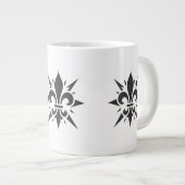 "Stylized Fleur-de-lis" Specialty Mug Jumbo-Tasse (Vorderseite Rechts)