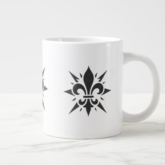 "Stylized Fleur-de-lis" Specialty Mug Jumbo-Tasse (Rechts)