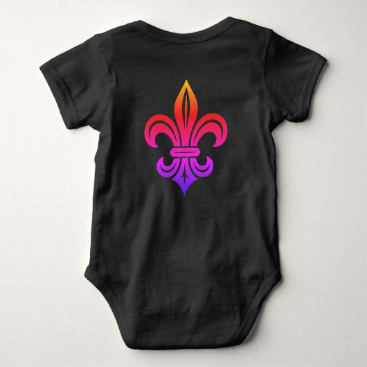 "Stylized Fleur-de-lis" T-Shirt Baby Strampler (Rückseite)