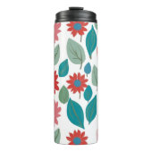 Stylized Floral Garden Pattern Thermosbecher (Vorderseite)
