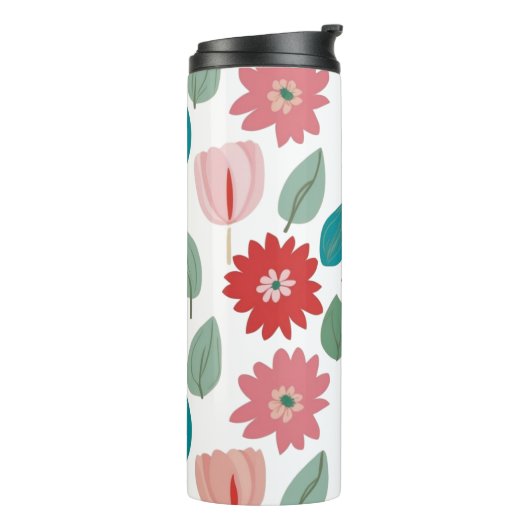 Stylized Floral Garden Pattern Thermosbecher (Nach links gedreht)