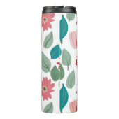 Stylized Floral Garden Pattern Thermosbecher (Rückseite)