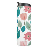 Stylized Floral Garden Pattern Thermosbecher (Nach rechts gedreht)