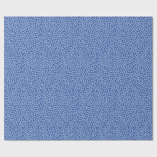 Stylized Forget-Me-Not Flowers on Blue Geschenkpapier (Flach)