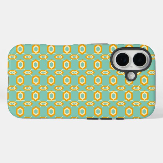Stylized geometric pattern in bold orange hexagon Case-Mate iPhone hülle (Rückseite (Horizontal))