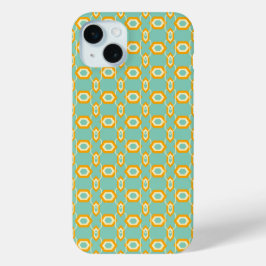 Stylized geometric pattern in bold orange hexagon Case-Mate iPhone hülle