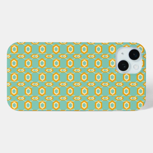Stylized geometric pattern in bold orange hexagon Case-Mate iPhone hülle (Rückseite (Horizontal))
