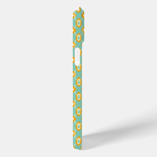 Stylized geometric pattern in bold orange hexagon Case-Mate iPhone hülle (Rückseite / Rechts)