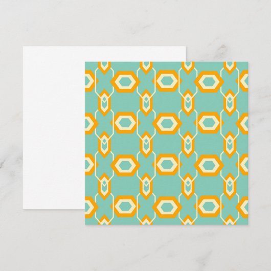 Stylized geometric pattern in bold orange hexagon dankeskarte (Vorne/Hinten)