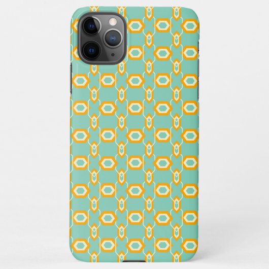 Stylized geometric pattern in bold orange hexagon iPhone hülle (Rückseite)