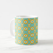 Stylized geometric pattern in bold orange hexagon kaffeetasse (Vorderseite Links)