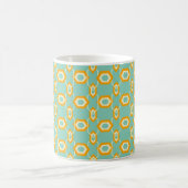 Stylized geometric pattern in bold orange hexagon kaffeetasse (Mittel)