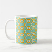 Stylized geometric pattern in bold orange hexagon kaffeetasse (Links)
