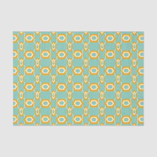 Stylized geometric pattern in bold orange hexagon seidenpapier (Vorderseite)