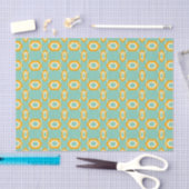 Stylized geometric pattern in bold orange hexagon seidenpapier (Handwerk)