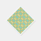 Stylized geometric pattern in bold orange hexagon serviette (Ecke)
