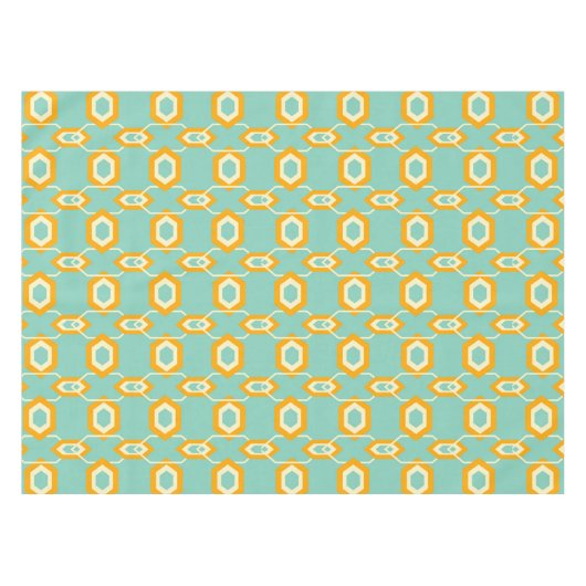Stylized geometric pattern in bold orange hexagon tischdecke (Vorderseite (Horizontal))