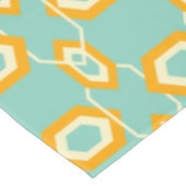 Stylized geometric pattern in bold orange hexagon tischdecke (Schrägansicht)