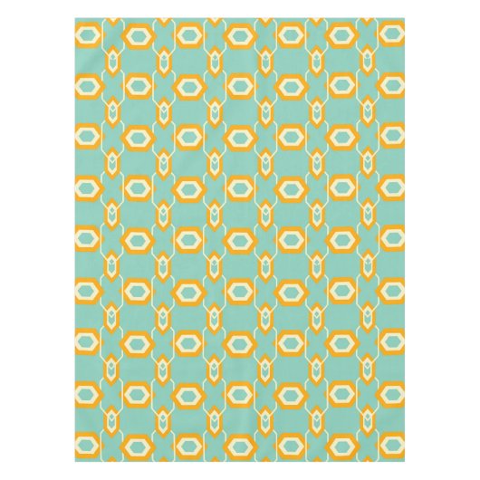 Stylized geometric pattern in bold orange hexagon tischdecke (Vorderseite)