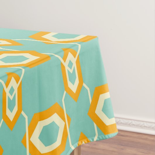 Stylized geometric pattern in bold orange hexagon tischdecke (Beispiel)