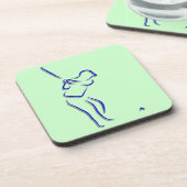 Stylized Golfspieler-Silhouette-Korken-Untersetzer Untersetzer (Linke Seite)