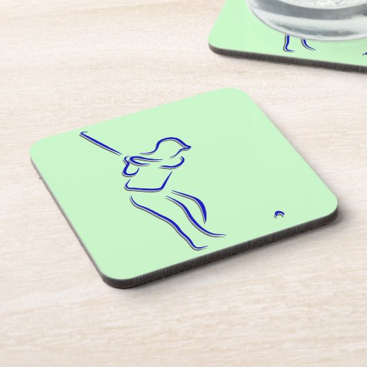 Stylized Golfspieler-Silhouette-Korken-Untersetzer Untersetzer (Linke Seite)