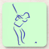 Stylized Golfspieler-Silhouette-Korken-Untersetzer Untersetzer (Vorderseite)