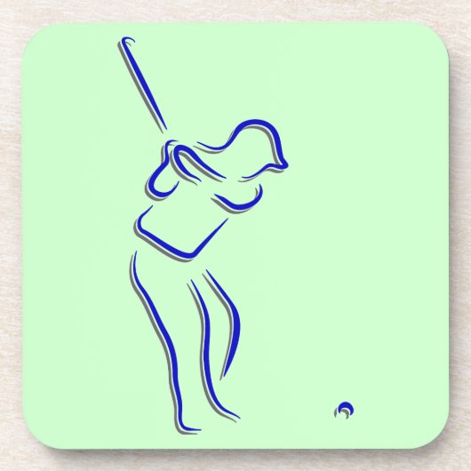 Stylized Golfspieler-Silhouette-Korken-Untersetzer Untersetzer (Vorderseite)