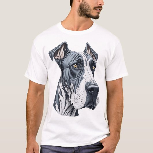 Stylized Great Dane Head T-Shirt (Vorderseite)