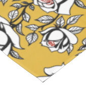 Stylized Hand Drawn Roses In Black And White Tischdecke (Schrägansicht)