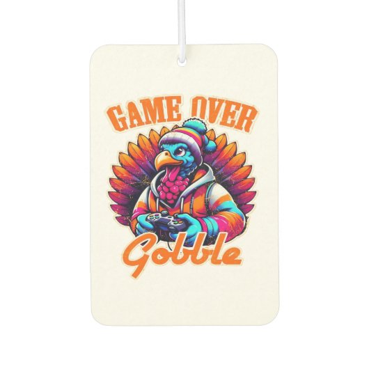 Stylized Hoodie Turkey Gamer with Distressed Orang Autolufterfrischer (Vorderseite)