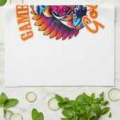 Stylized Hoodie Turkey Gamer with Distressed Orang Geschirrtuch (Gefaltet)