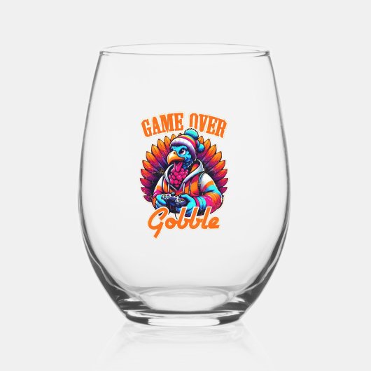 Stylized Hoodie Turkey Gamer with Distressed Orang Weinglas Ohne Stiel (Vorderseite)