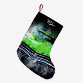 Stylized Hot Rod Grill Personalized Kleiner Weihnachtsstrumpf (Vorderansicht (hängend))