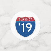 Stylized Interstate sign Class of 2019 Konfetti (Klein Vorderseite)