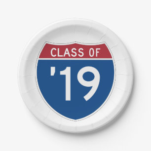Stylized Interstate sign Class of 2019 Pappteller