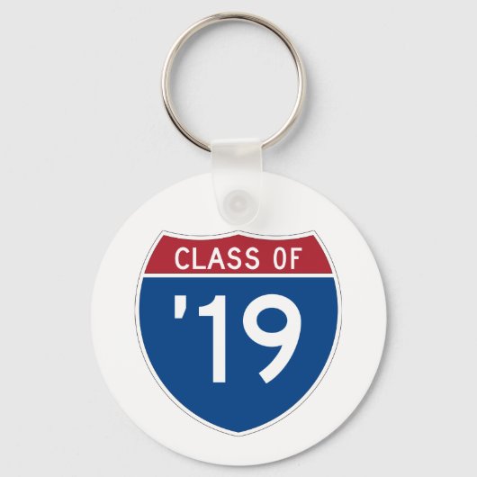 Stylized Interstate sign Class of 2019 Schlüsselanhänger (Vorderseite)