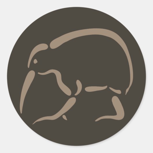 Stylized Kiwi Runder Aufkleber (Vorderseite)