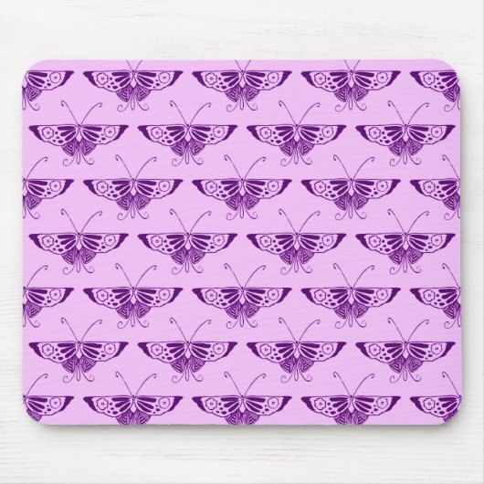Stylized Kunst-Dekoschmetterling - lila und Mousepad (Vorne)