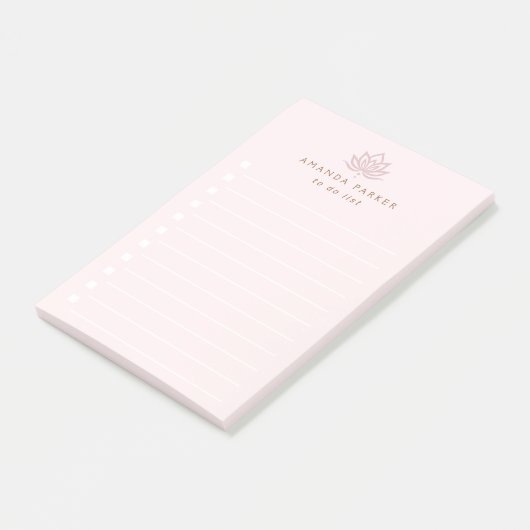 Stylized lotus flower pink to do list post-it klebezettel (angewinkelt)