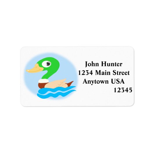Stylized Mallard Duck Adressaufkleber (Vorne)