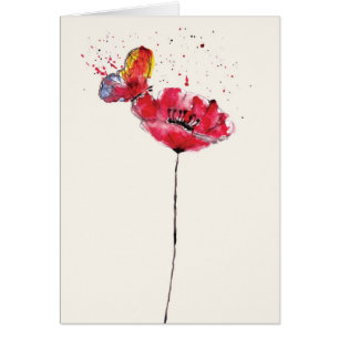 Stylized malte Watercolormohnblumen-Blume