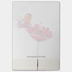 Stylized malte Watercolormohnblumen-Blume Post-it Klebezettel