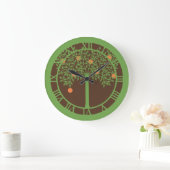 Stylized Orange Tree Große Wanduhr (Zuhause)