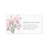 Stylized orchid Cattleya dusty pink address labels Adressaufkleber (Vorne)