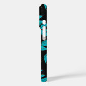 Stylized pattern featuring clusters of blue leaves Case-Mate iPhone hülle (Rückseite / Links)