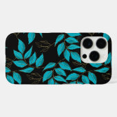 Stylized pattern featuring clusters of blue leaves Case-Mate iPhone hülle (Rückseite (Horizontal))